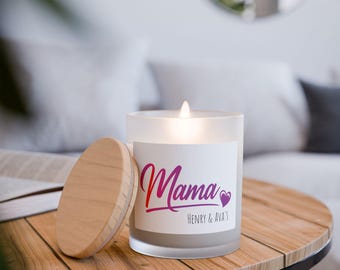 Personalisierte Frostglas Duftkerze 11 Unzen Geschenk für Mama Muttertag Geburtstag Wohnkultur Self-Care Aromatherapie Umweltfreundliche Hand gegossen
