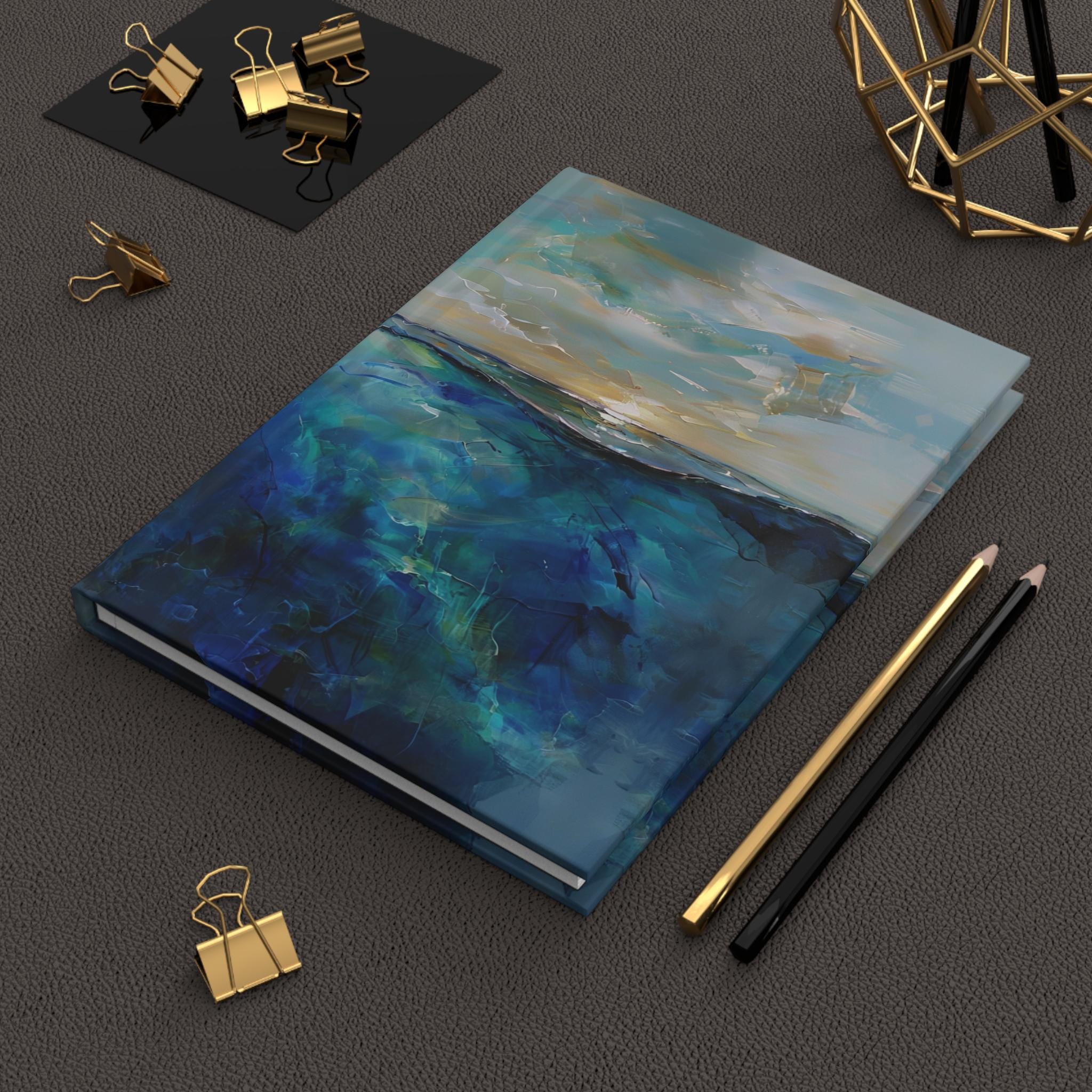 Serene Ocean Hardcover Journal, Coastal Life Diary, Inspirational Writing, Gift for Writers, Travel Journal, Meditation Notebook, 5.75"x8"