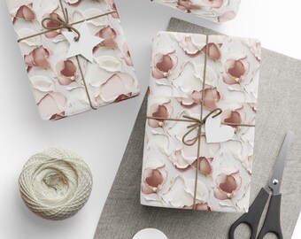 Abstraktes Geschenkpapier mit Rosenblättern, stilvolle Geschenkverpackung für Geburtstage, Hochzeiten, Babypartys, Weihnachtsgeschenke und besondere Anlässe