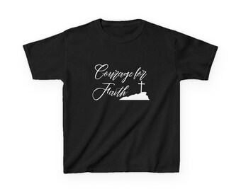 Courage for Faith Youth T-Shirt: Christian Kids Apparel, Heavy Cotton Tee