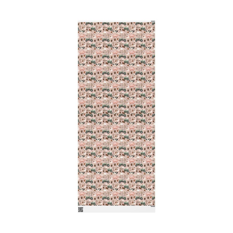 Farm Animals Wrapping Papers, Rustic Gift Wrap for Nature Lovers, Pastel Farmyard Theme, Birthday Holiday Packaging, Country Chic Gift Wrap 30" x 72"