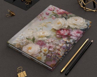 Floral Hardcover Journal Vintage Blossoms Notebook Nature Lovers Art Journal Flower Blooms Diary Beautiful Stationery Mother&#39;s Day Gift