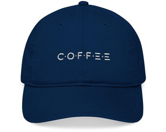 Embroidered Organic Baseball Cap, Perfect Gift for Coffee Lovers, Casual Wear, Outdoor Activities, Unique Accessories, Eco-Friendly Hats