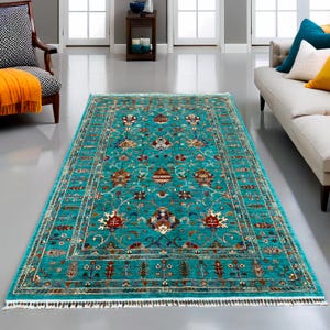 Afghan Wool area Rug Sultan Design Wool Rug - Hand Woven Ivory Area Rug (8&#39;9&quot; x 5&#39;11&quot;) - Woven Wool Carpet from Afghanistan . 1,387.99 USD