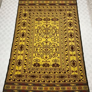 Handwoven Afghan Wool Rug: Vintage Herat Carpet, Collectible Oriental Design