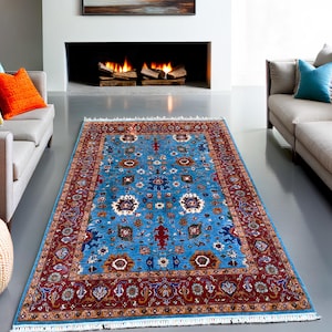 Afghan Rug New Design Wool Rug - Hand Woven Ivory Area Rug 9&#39;4&quot; x 6&#39;8&quot; Woven Wool Carpet, Made in Afghanistan 976.49 USD .Quality: Excellent