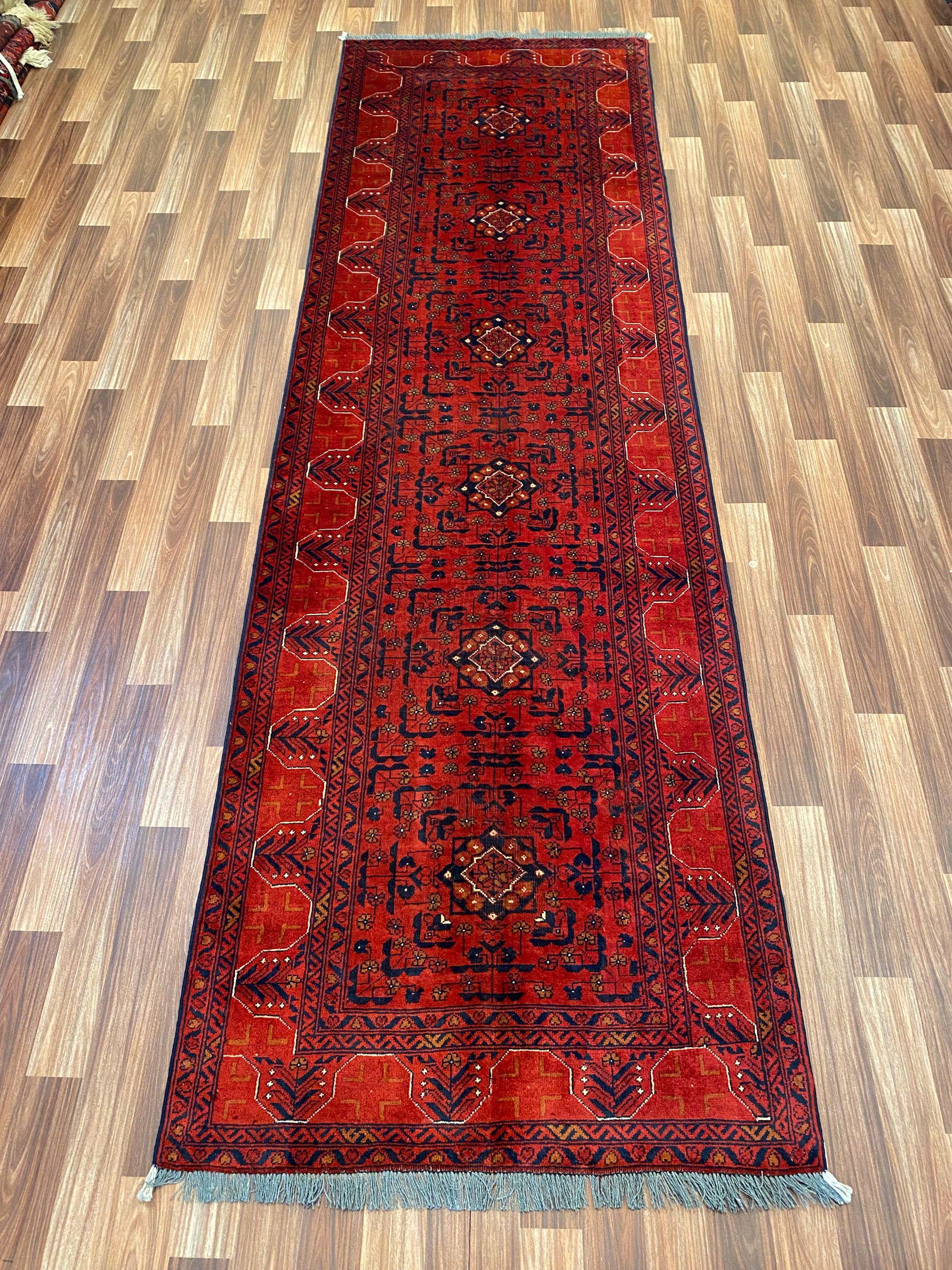 Vintage Bukhara Khal Mohammadi Runner Rug: Handwoven Afghan Wool