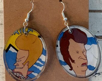 Beavis and Butthead Handmade Earrings from DVD Cover