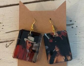 Axel + Slash Guns N Roses Handmade Earrings from CD Covers