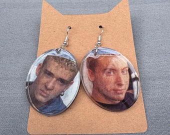 Pendientes de resina hechos a mano de Justin y Lance de NSYNC