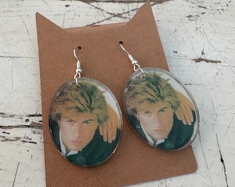 Pendientes de resina hechos a mano por GEORGE MICHAEL de la portada del álbum WHAM