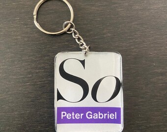 Peter Gabriel SO Handmade Resin Keychain from Album Cover