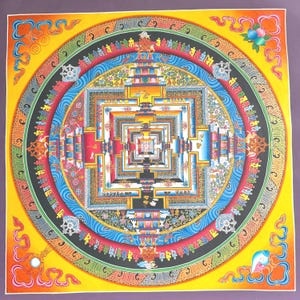 Kalachakra Mandala Thangka: Tibetan Buddhist Wheel of Time Art