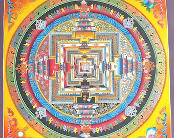 Kalachakra Mandala Thangka: Tibetan Buddhist Wheel of Time Art