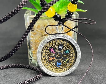 Tibetaanse Om Mani Padme Hum-ketting | Boeddhistische mantrahanger | Mindfulness- en healingsieraden | Heilig cadeau