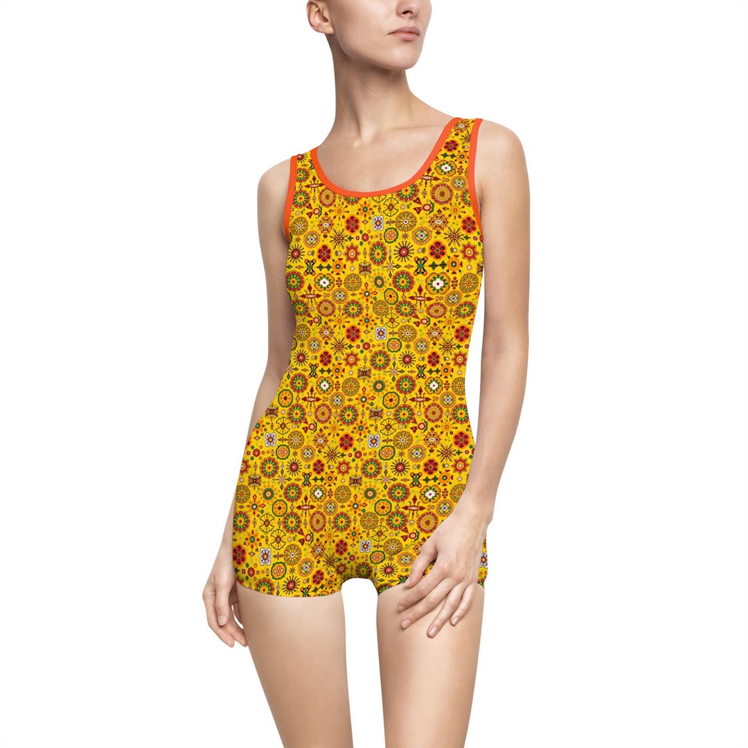 Retro Floral Print Swimsuit main image 1