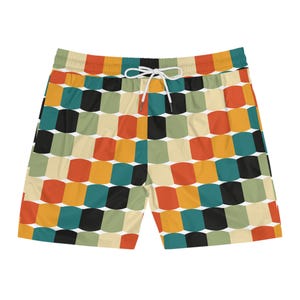 Retro Swim Shorts | Vintage 70s Style Men&#39;s Trunks | Funky Boho Beachwear for Festivals & Pool Parties