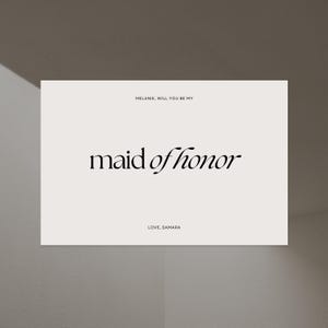 Carte de proposition de demoiselle d'honneur Fête nuptiale Demandez si vous serez ma demoiselle d'honneur Fête de mariage Modèle numérique personnalisable Impression sur toile | 1