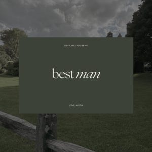 Modèle numérique personnalisable de carte de proposition pour mariage, meilleur homme Demandez si vous serez mon meilleur homme, impression sur toile | 5