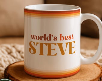 Kubek do kawy w stylu retro z personalizowanym imieniem, spersonalizowany, najlepszy na świecie... Kubek ceramiczny, naczynia ceramiczne do codziennego użytku, personalizowany kubek biurowy na prezent