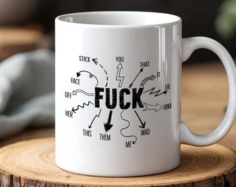 Fuck Daily Mug, Swear Words Lover Friend Gift Pottery Mug, Sassy Offensive Coffee Cup, Inappropriate Office Mug, Adult Humor Ceramic Tea Cup
