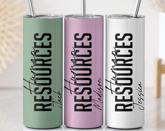 Customizable Human Resources Insulated Tumbler, Personalized HR Department Office Cup, HR Appreciation Gift, Custom Office Staff Present