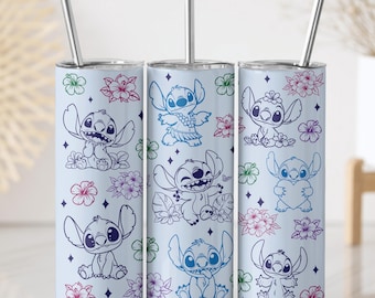 Disney Lilo and Stitch Insulated Tumbler, Stitch Theme Stainless Steel Tumbler, Disneyland Trip Steel Water Bottle, Wdw Cute Girls Tumbler