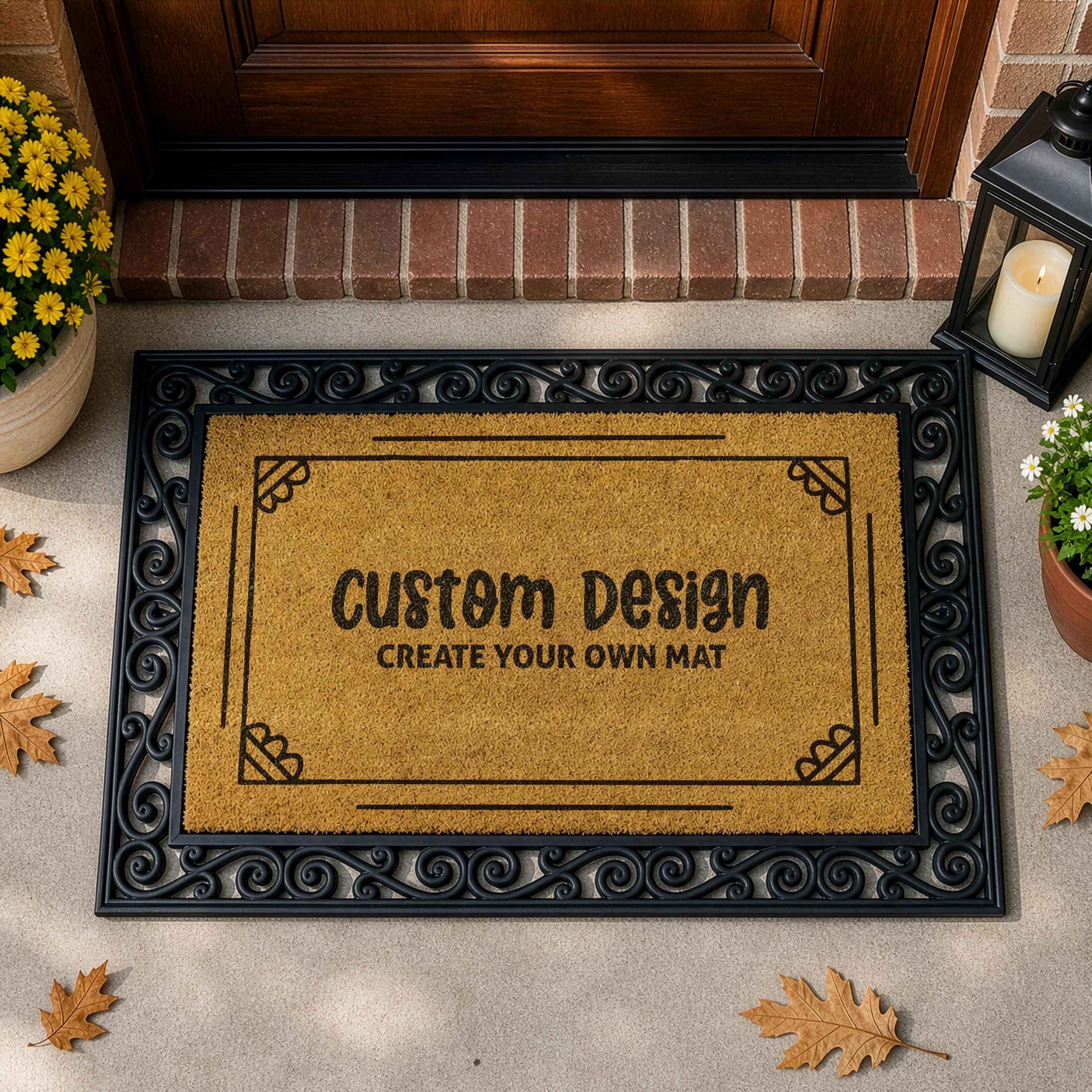 Custom Frame & Font Switchable Insert Welcome Mat, Personalized ...