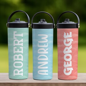 Customizable Kids Tumbler With Foldable Straw, Personalized Kids Water Bottle, Back To School Gift, Trendy Kids Cup, Children Name Tumbler