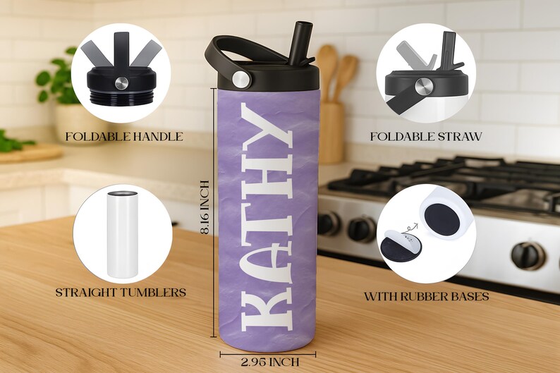 Customizable Kids Tumbler With Foldable Straw, Personalized Kids Water Bottle, Back To School Gift, Trendy Kids Cup, Children Name Tumbler image 2