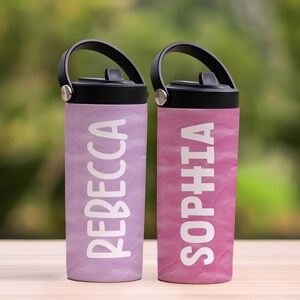 Customizable Kids Tumbler With Foldable Straw, Personalized Kids Water Bottle, Back To School Gift, Trendy Kids Cup, Children Name Tumbler
