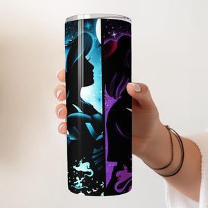 Wdw Aladdin & Princess Jasmine Silhouette Tumbler, Magic Kingdom Girls Trip Insulated Tumbler, Disney Kids Vacation Stainless Steel Tumbler