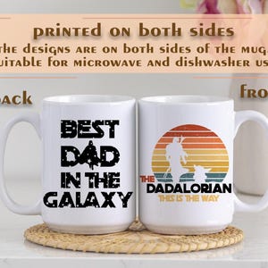 Best Dad In The Galaxy Mug, Dadalorian Coffee Mug, Star Wars Dad Gift,  Mandalorian Father&#39;s Day Pottery Mug, This Is The Way Dad Tea Cup