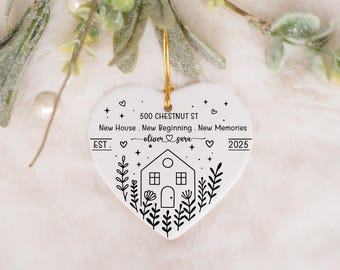 Customizable New House New Beginning New Memories Keepsake, Cute Couple New Address Ornament, House Warming Gift, New Home Door Decoration