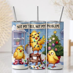 Christmas Chicks Memes Group Insulated Tumbler, Sarcastic Christmas Matching Tumbler With Straw, Funny Holiday Travel Gift Coffee Tumbler