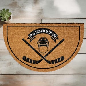 Probably At The Rink Doormat, Hockey Welcome Mat, Hockey Family Home Decor, Ice  Hockey Fans Gift Door Mat, Hockey Lover Housewarming Gift