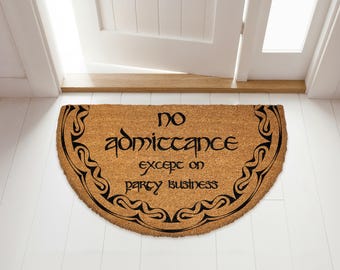 No Admittance Except on Party Business Doormat, Funny Movie Welcome Mat, Cute Nerd Gift, Geek Home Decor, Fantasy Movie Quote Floor Mat