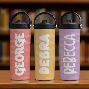 Customizable Kids Tumbler With Foldable Straw, Personalized Kids Water Bottle, Back To School Gift, Trendy Kids Cup, Children Name Tumbler