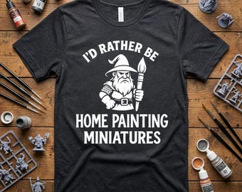 Wizard Miniature Painter T-Shirt | Wargame Minis Painting | Tabletop Gaming Apparel