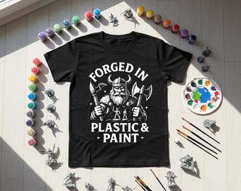 Forged In Plastic Miniature Painter shirt Wargaming hobby Tabletop gaming apparel