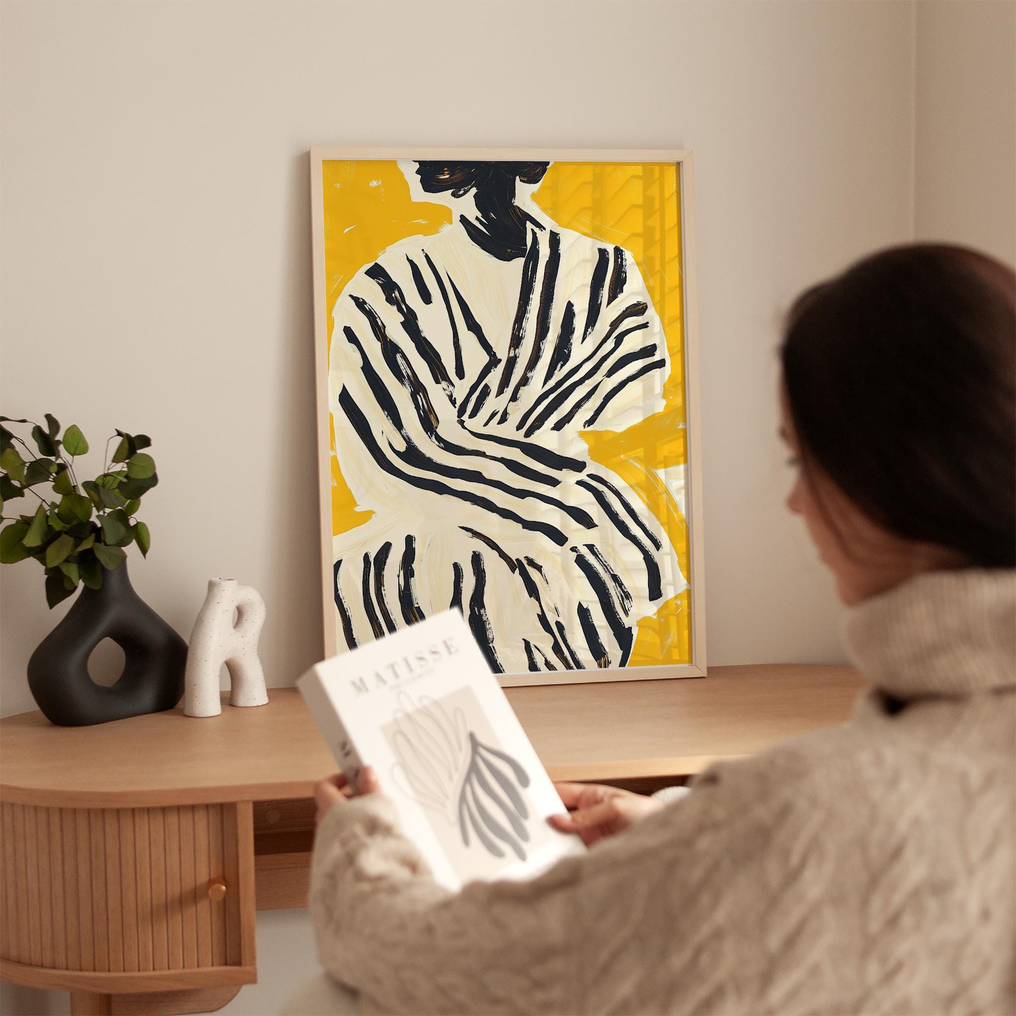 Abstract Woman Art Print - Minimalist Female Portrait Wall Art Digital ...