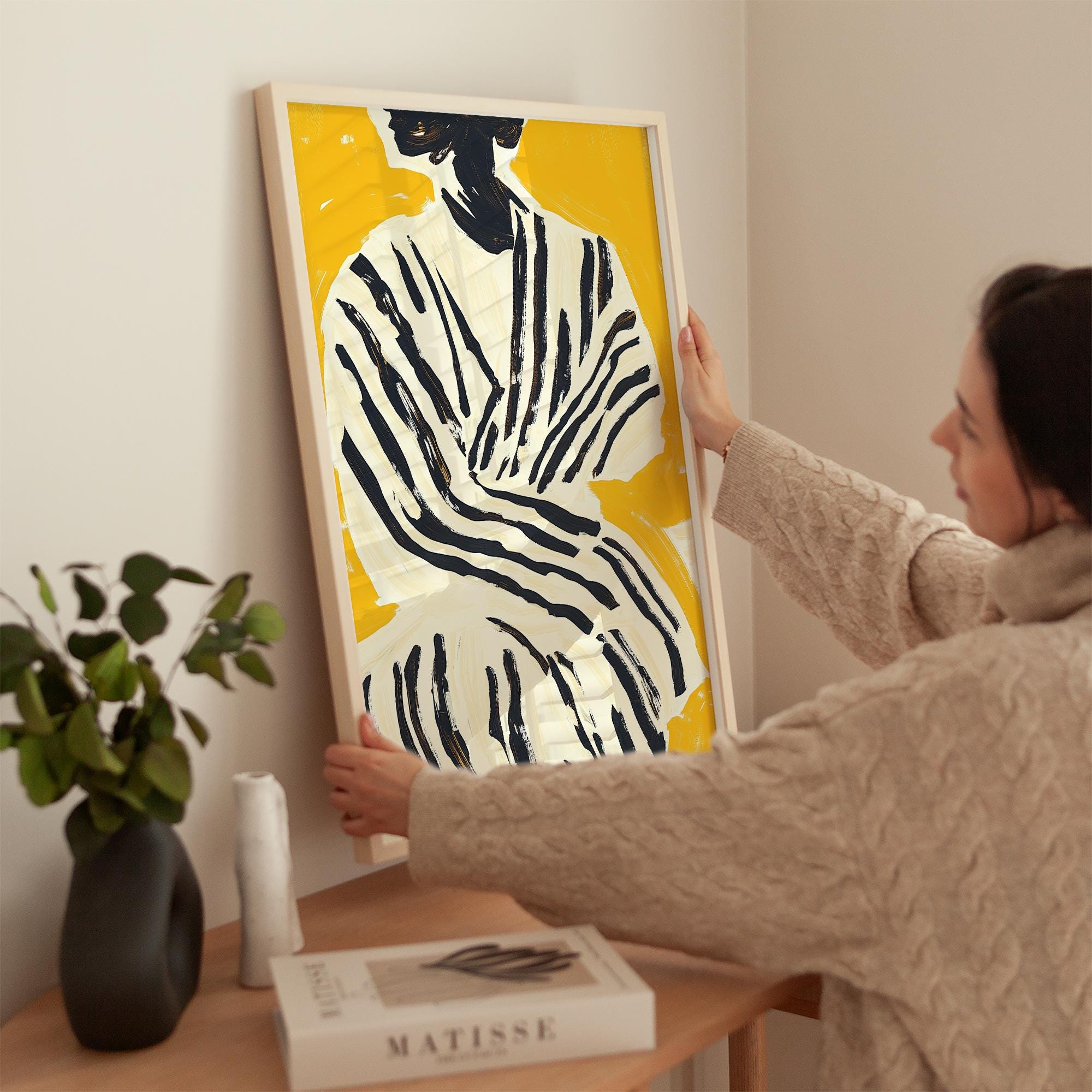 Abstract Woman Art Print - Minimalist Female Portrait Wall Art Digital ...