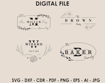 Monogram Alphabet SVG: Cutting Board & Kitchen Towel Designs (Digital)