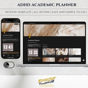 Notion ADHD Academic Planner | Notion Template | Notion Life Planner | ADHD Digital Planner | Focus Planner | Self Care Productivity Planner