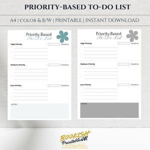 Priority - based To-Do List PDF | To Do List | Simple Tasks List Template | A4 Size | Daily To Do List | ADHD friendly