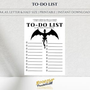 LISTA DE TAREFAS no Quadrante do Cavaleiro | Lista de Tarefas Imprimível | Modelo de Lista de Tarefas Simples A4, A5, Carta, Meio Tamanho | Lista de Tarefas da Quarta Asa