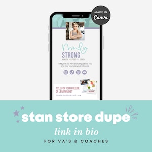 Stan Store Dupe | Link in Bio Landing Page | Instagram Bio Link | Website Canva Template | Linktree Bio Page | Sales Funnel | EAF01