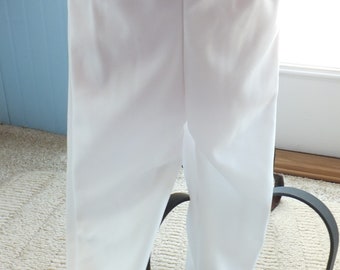 Boys White Baseball Pants, Full Length to ankle with belt loops, 2T - 4T.  NO pockets. T-Ball, cake smash, birthday, machine wash