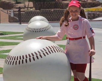 Girls size 12, Rockford Peaches, A League of Their Own "Dottie" Dress with front patch only, Halloween, Comic Con, pageant, school museum