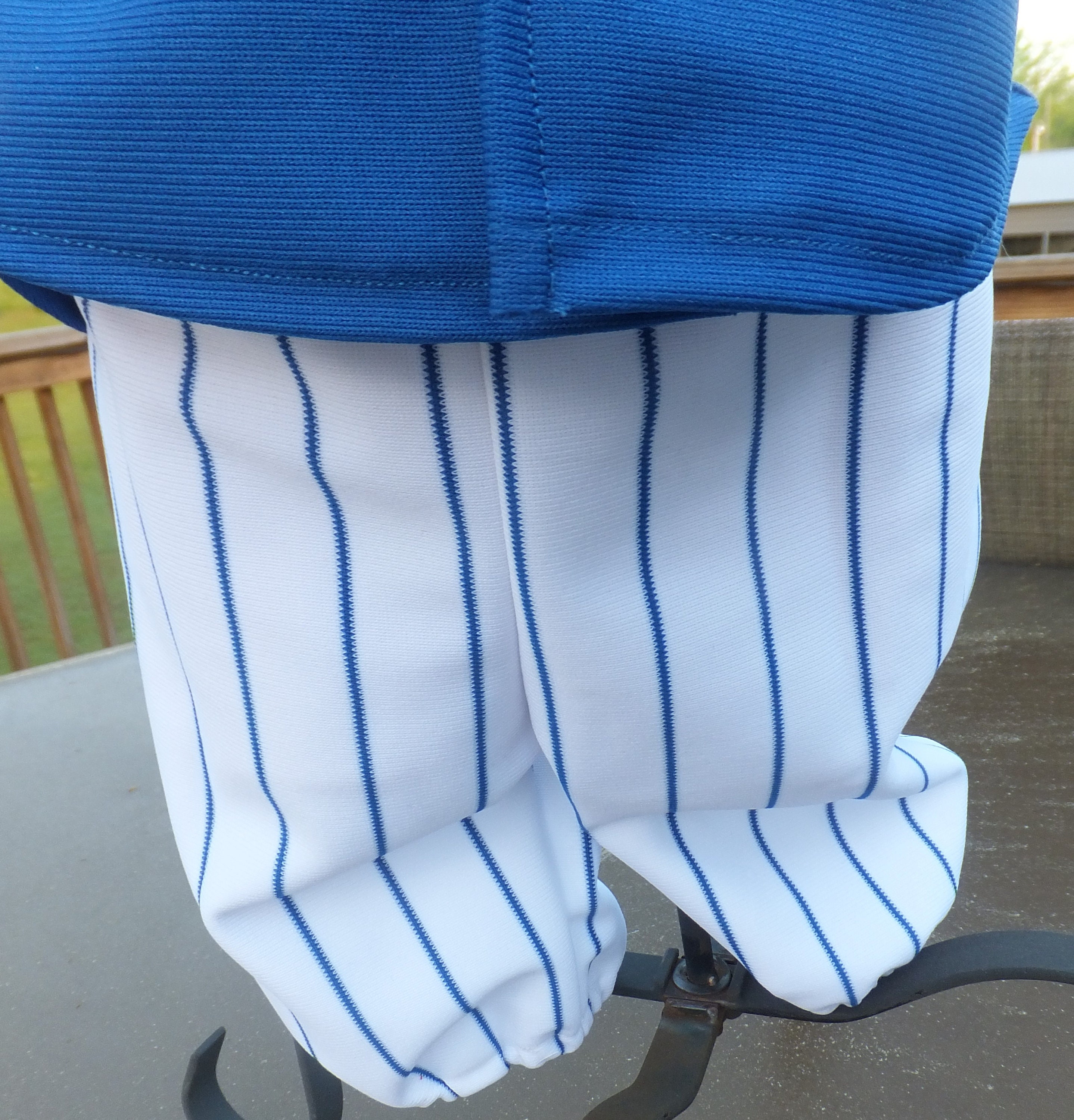 Knicker length baseball pants White with Royal Blue Pinstripe Etsy